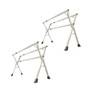 NNEAGS 2X 1.6m Portable Standing Clothes Drying Rack Foldable Space-Saving Laundry Holder 3 Poles