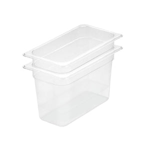 NNEAGS 200mm Clear Gastronorm GN Pan 1/3 Food Tray Storage Bundle of 2
