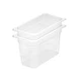 NNEAGS 200mm Clear Gastronorm GN Pan 1/3 Food Tray Storage Bundle of 2