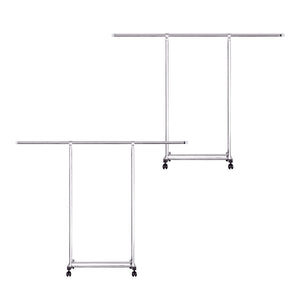 NNEAGS 2X 200cm Stainless Steel Floor-Standing Clothes Rack - Durable and Space-Saving Laundry Organizer