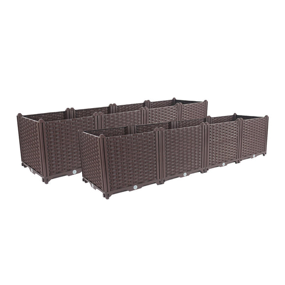 NNEAGS 2X 160cm Raised Planter Box Vegetable Herb Flower Outdoor Plastic Plants Garden Bed Deepen