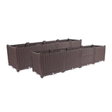 NNEAGS 2X 160cm Raised Planter Box Vegetable Herb Flower Outdoor Plastic Plants Garden Bed Deepen