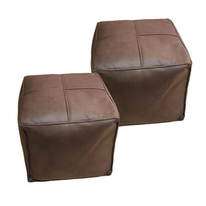 NNEAGS 2X 40cm Premium Leather Pillow with Soft EPP Particle Insert for Ultimate Comfort Home Decor