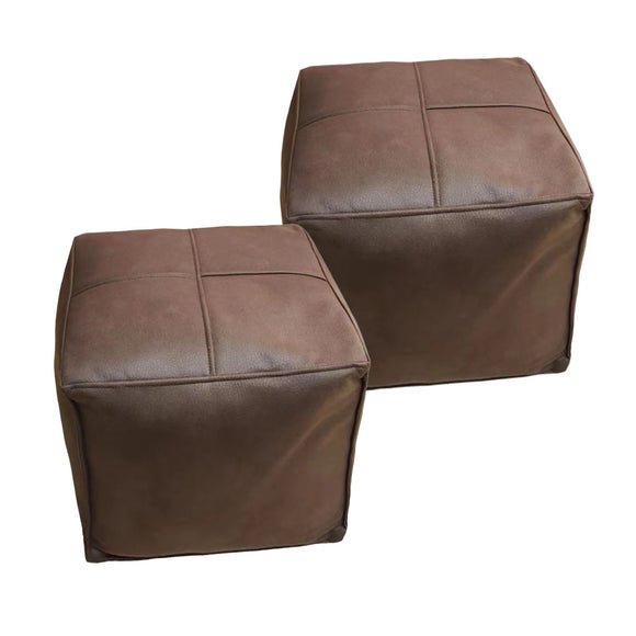 NNEAGS 2X 40cm Premium Leather Pillow with Soft EPP Particle Insert for Ultimate Comfort Home Decor