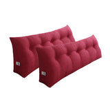 NNEAGS 2X 180cm Rose Red Triangular Wedge Bed Pillow Headboard Backrest Bedside Tatami Cushion Home Decor