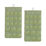 NNEAGS 2X Green Double Sided Hanging Storage Bag Underwear Bra Socks Mesh Pocket Hanger Home Organiser