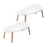NNEAGS 2X 80x40cm White Living Room Nordic  Coffee Table Simple Modern Home Style