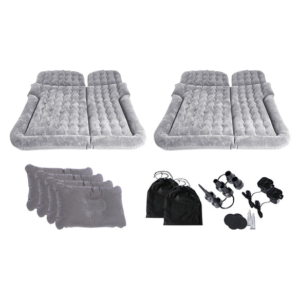 NNEAGS 2X Grey Inflatable Car Boot Mattress Portable Camping Air Bed Travel Sleeping Essentials