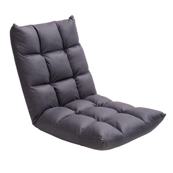 NNEAGS Grey Lounge Floor Recliner Adjustable Gaming Sofa Bed Foldable Indoor Outdoor Backrest Seat Home Office Decor