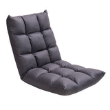 NNEAGS Grey Lounge Floor Recliner Adjustable Gaming Sofa Bed Foldable Indoor Outdoor Backrest Seat Home Office Decor