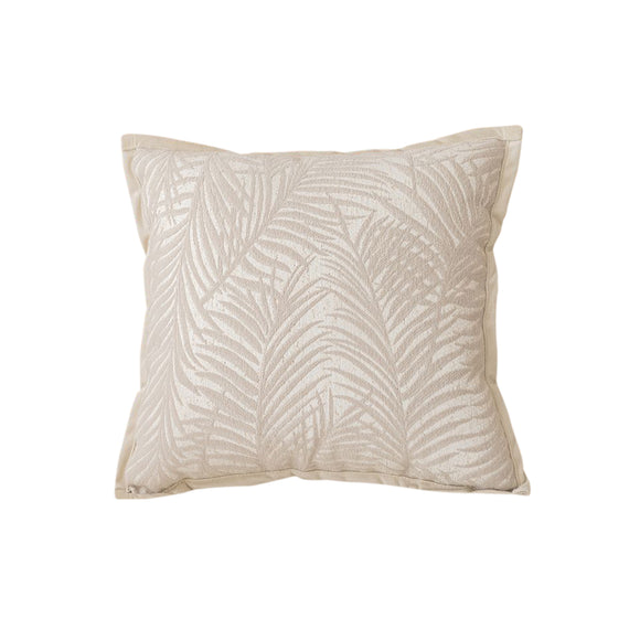 NNEAGS 45cm Elegant Palm Leaf Texture & Jacquard Square Throw Pillow