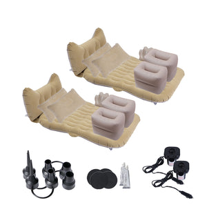 NNEAGS 2X Beige Honeycomb Inflatable Car Mattress Portable Camping Air Bed Travel Sleeping Kit Essentials