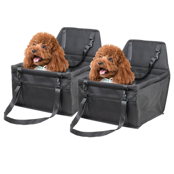 NNEAGS 2X Waterproof Pet Booster Car Seat Breathable Mesh Safety Travel Portable Dog Carrier Bag