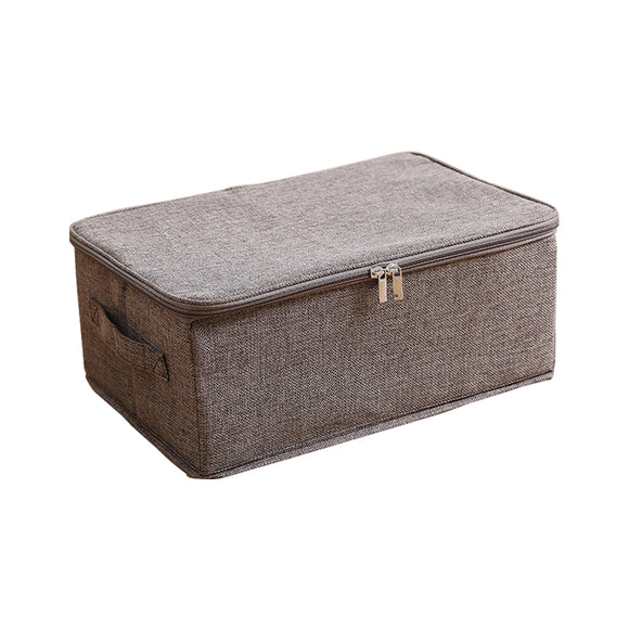 NNEAGS Coffee Small Portable Double Zipper Storage Box Moisture Proof Clothes Basket Foldable Home Organiser