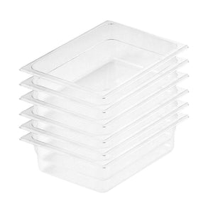 NNEAGS 100mm Clear Gastronorm GN Pan 1/2 Food Tray Storage Bundle of 6