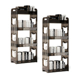 NNEAGS 2X 38x24cm Black 3 Tier Bookshelf & Cosmetic Storage Organizer Trolley Rack