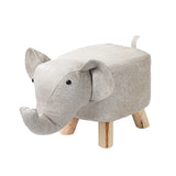 NNEAGS Beige Children Bench Elephant Character Round Ottoman Stool Soft Small Comfy Seat Home Decor