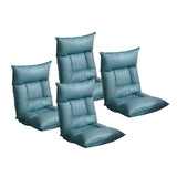NNEAGS 4X Green Lounge Recliner Lazy Sofa Bed Tatami Cushion Collapsible Backrest Seat Home Office Decor
