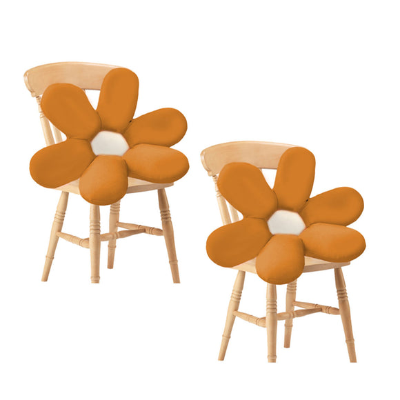 NNEAGS 2X Coffee Daisy Flower Shape Cushion Soft Leaning Bedside Pad Floor Plush Pillow Home Decor