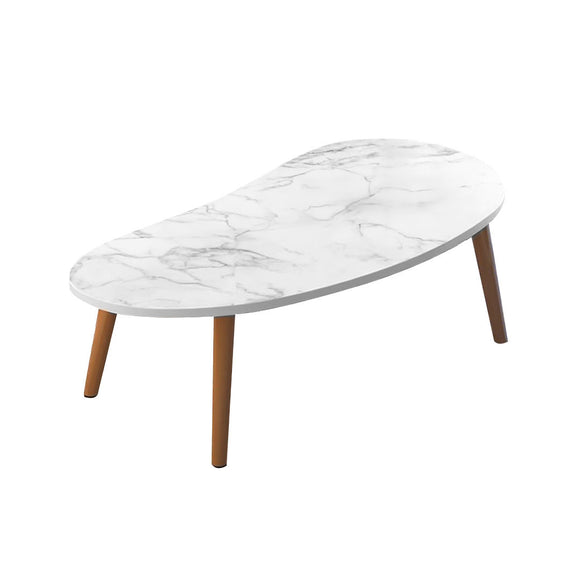 NNEAGS 80x40cm White Stone Pattern Living Room Nordic  Coffee Table Modern Style