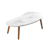 NNEAGS 80x40cm White Stone Pattern Living Room Nordic  Coffee Table Modern Style