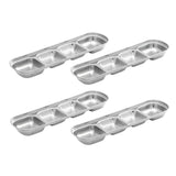 NNEAGS 26cm Silver Sauce Pan with four Compartments Divided Sauce Dish Kitchen Essential