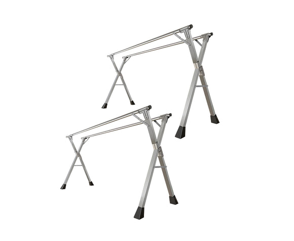NNEAGS 2X  2m Portable Standing Clothes Drying Rack Foldable Space-Saving Laundry Holder Indoor Outdoor