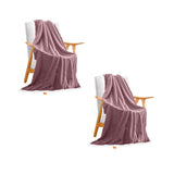 NNEAGS 2X Throw Blanket Warm Cozy Double Sided Thick Flannel Coverlet Fleece Bed Sofa Comforter Purple