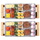 NNEAGS 2X Electric Ceramic BBQ Grill Non-stick Surface Hot Plate for Indoor & Outdoor Stone