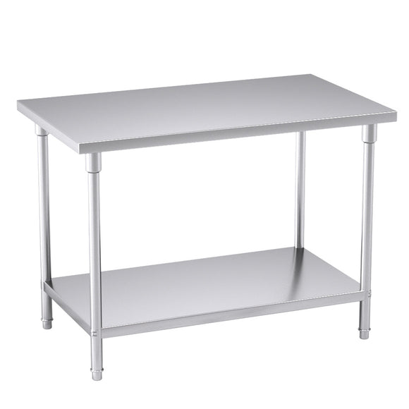 NNEAGS 120*70*85cm Commercial Catering Kitchen Stainless Steel Prep Work Bench