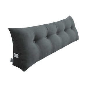NNEAGS 100cm Dark Grey Triangular Wedge Bed Pillow Headboard Backrest Bedside Tatami Cushion Home Decor