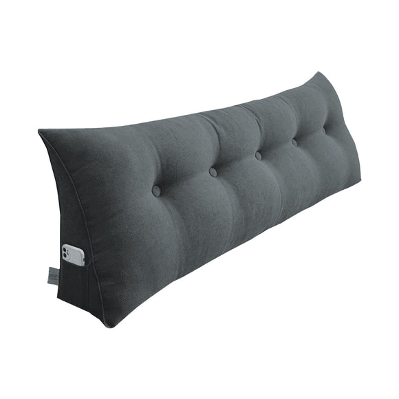 NNEAGS 100cm Dark Grey Triangular Wedge Bed Pillow Headboard Backrest Bedside Tatami Cushion Home Decor