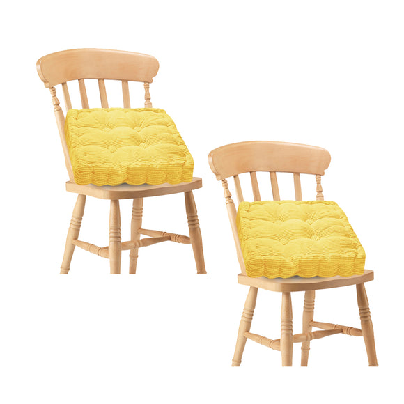 NNEAGS 2X Yellow Square Cushion Soft Leaning Plush Backrest Throw Seat Pillow Home Office Decor