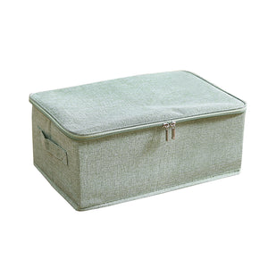 NNEAGS Green Small Portable Double Zipper Storage Box Moisture Proof Clothes Basket Foldable Home Organiser