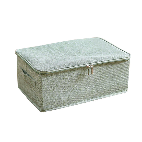 NNEAGS Green Small Portable Double Zipper Storage Box Moisture Proof Clothes Basket Foldable Home Organiser