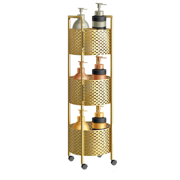 NNEAGS 3 Tier Bathroom Shelf Multifunctional Storage Display Rack Organiser with wheels