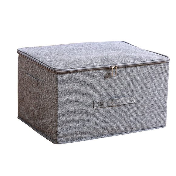 NNEAGS Grey Large Portable Double Zipper Storage Box Moisture Proof Clothes Basket Foldable Home Organiser