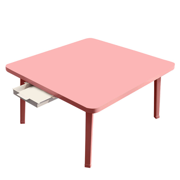 NNEAGS Pink Portable Floor Table Small Square Space-Saving Mini Desk Home Decor