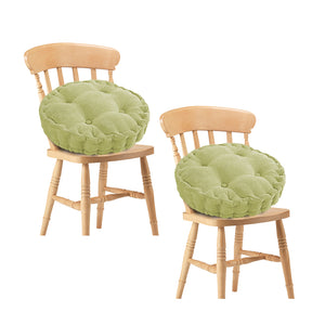 NNEAGS 2X Green Round Cushion Soft Leaning Plush Backrest Throw Seat Pillow Home Office Decor