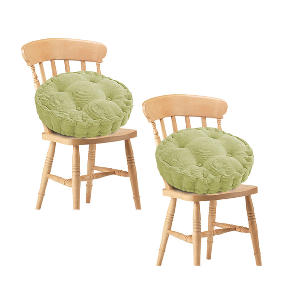NNEAGS 2X Green Round Cushion Soft Leaning Plush Backrest Throw Seat Pillow Home Office Decor