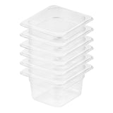NNEAGS 100mm Clear Gastronorm GN Pan 1/6 Food Tray Storage Bundle of 6