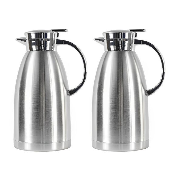 NNEAGS 2X 2.3L Stainless Steel Kettle Insulated Vacuum Flask Water Coffee Jug Thermal