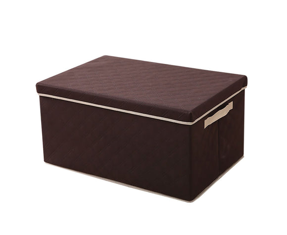 NNEAGS Medium Coffee Non-Woven Diamond Quilt Grid Fabric Storage/Organizer Box