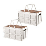 NNEAGS 2X 30L White Car & Camping Foldable Storage Box Crate Stackable Container with Handle