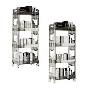 NNEAGS 2X 38x24 Black 4 Tier Bookshelf & Cosmetic Storage Organizer Trolley Rack