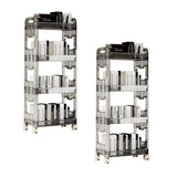 NNEAGS 2X 38x24 Black 4 Tier Bookshelf & Cosmetic Storage Organizer Trolley Rack