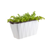 NNEAGS 35cm Small White Rectangular Flowerpot Vegetable Herb Flower Outdoor Plastic Box Garden Decor