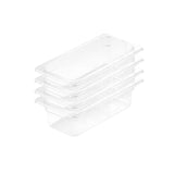 NNEAGS 100mm Clear Gastronorm GN Pan 1/3 Food Tray Storage Bundle of 4