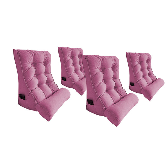 NNEAGS 4X 60cm Magenta Triangular Wedge Lumbar Pillow Headboard Backrest Sofa Bed Cushion Home Decor