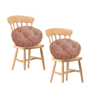NNEAGS 2X Coffee Round Cushion Soft Leaning Plush Backrest Throw Seat Pillow Home Office Decor